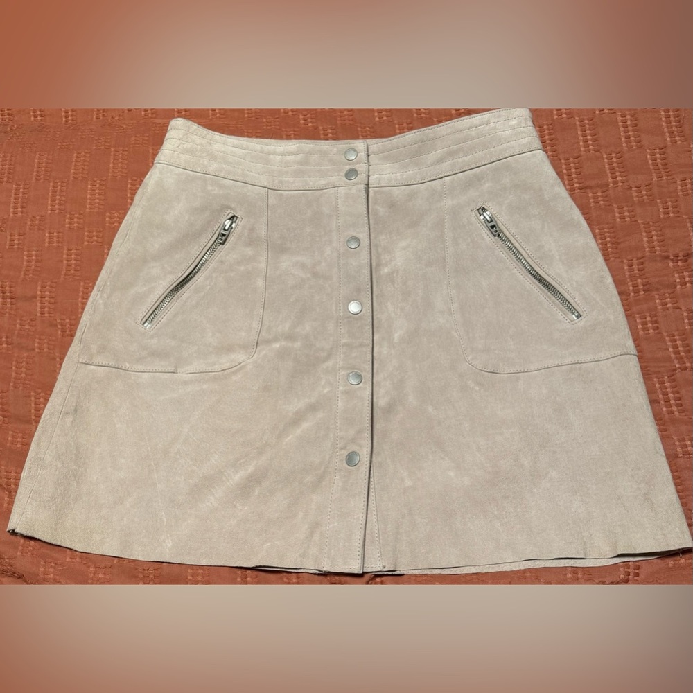 Blank NYC | Women’s Genuine Leather Beige Mini Skirt | Sz 28